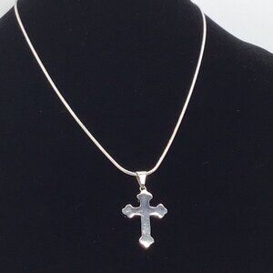 Sterling Silver Cross Pendant Hollow 3.6g 2” X 1”